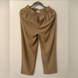 Stylish Tan Pleated Trousers